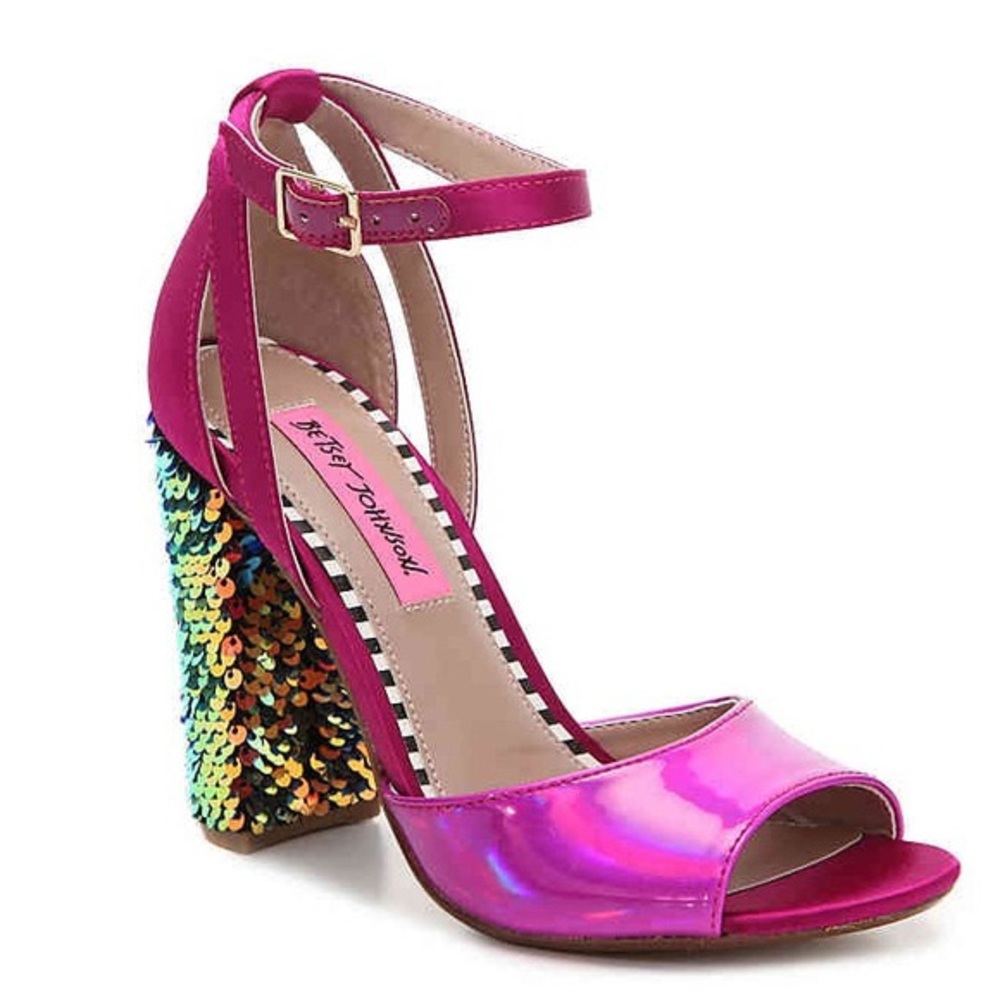Betsey Johnson Hot Pink Sequin Heels